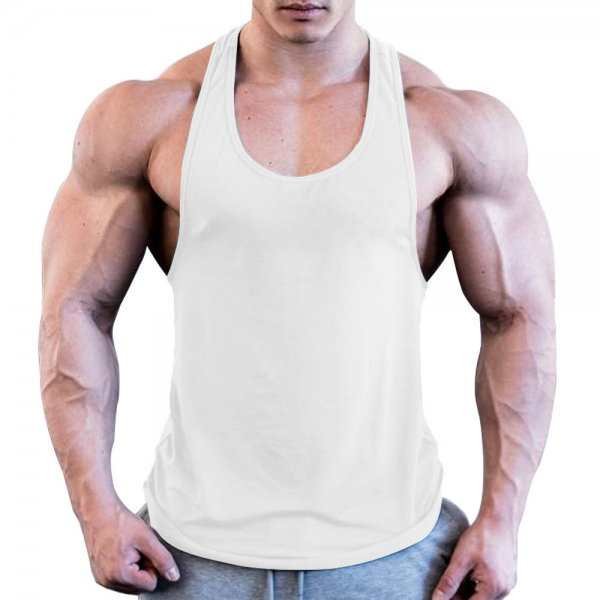 Men's Solid Color Wide Shoulder I-shaped Vest