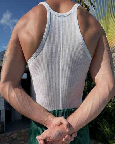 Stretch Knitted Close-fitting Vest For Men